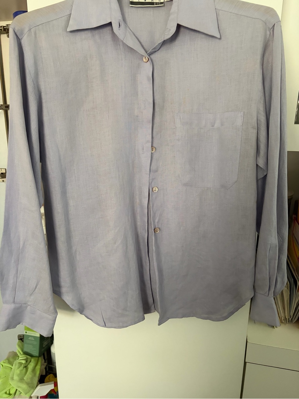 Kenar Light Lavender woman’s  Long-Sleeve linen blouse